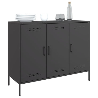 Credenza Nera 100,5x39x79 cm in Acciaio