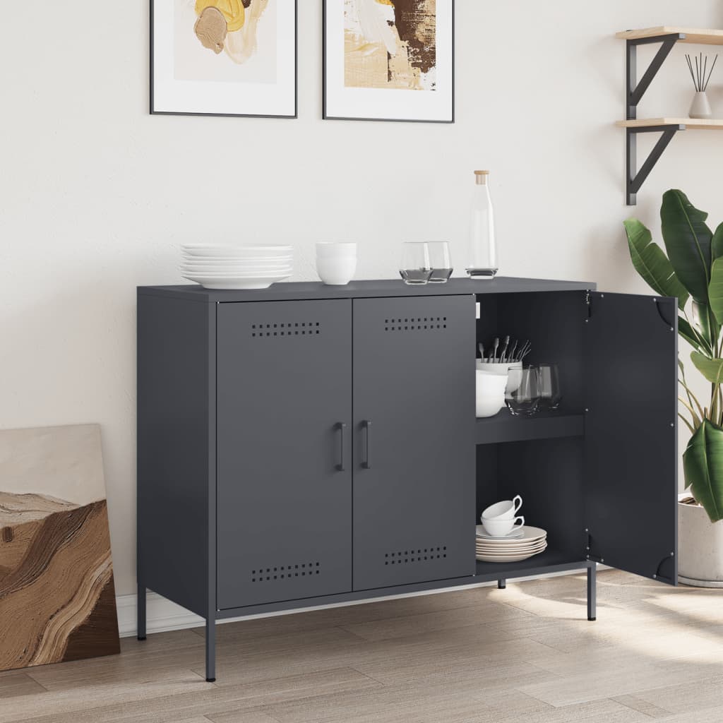 Credenza Antracite 100,5x39x79 cm in Acciaio