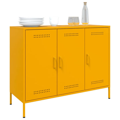 Credenza Giallo Senape 100,5x39x79 cm in Acciaio
