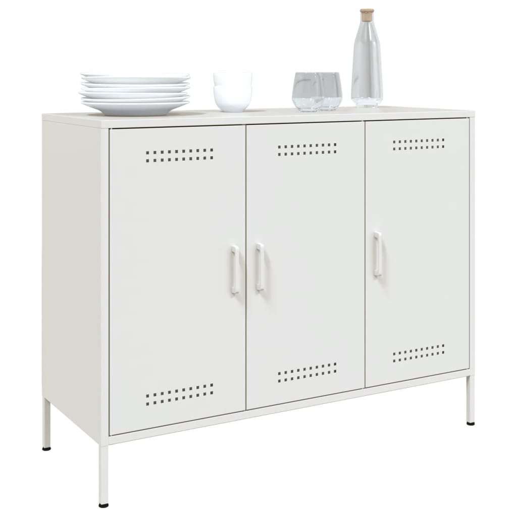 Credenza Bianca 100,5x39x79 cm in Acciaio