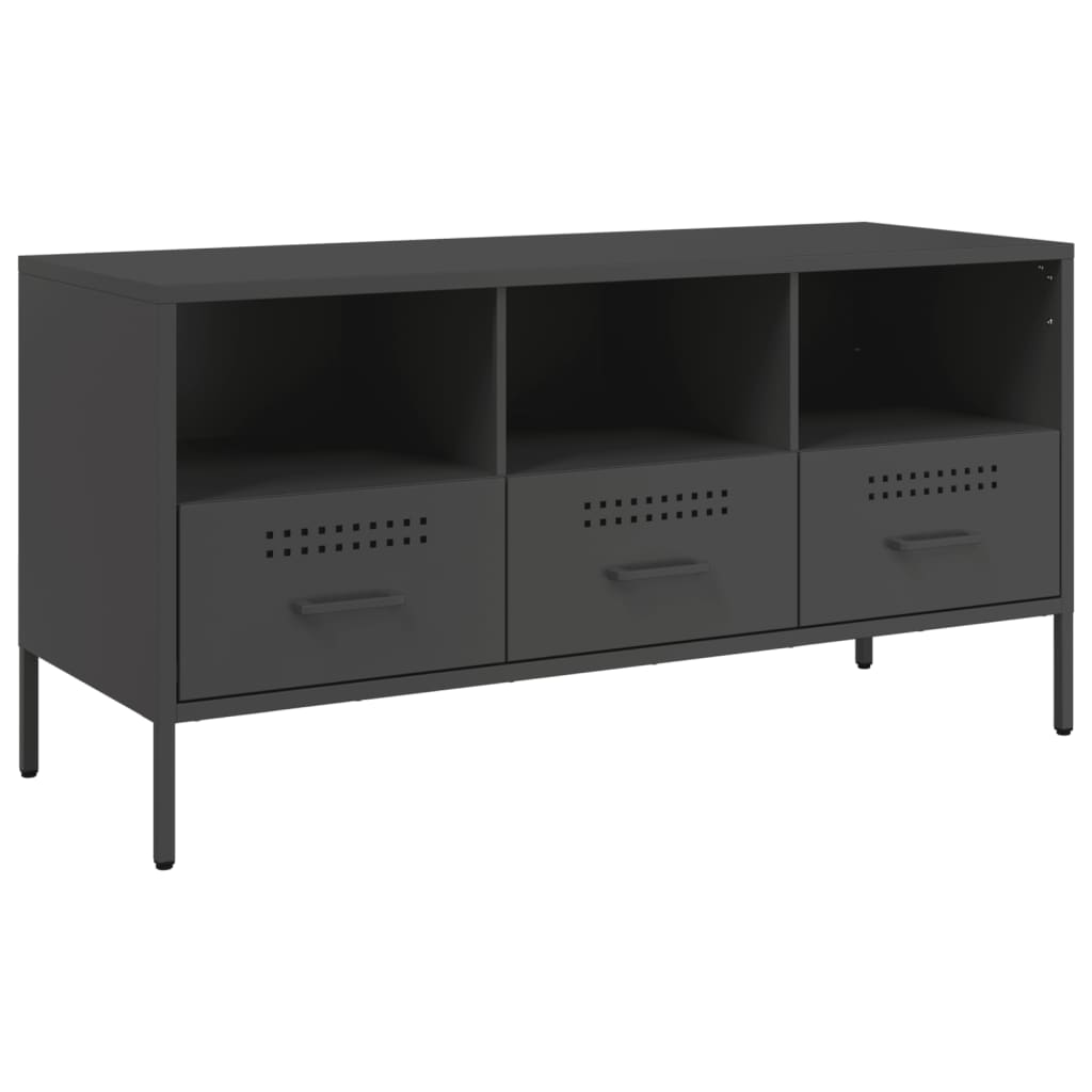 Mobile TV Nero 100,5x39x50,5 cm in Acciaio