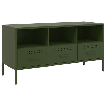 Mobile TV Verde Oliva 100,5x39x50,5 cm in Acciaio
