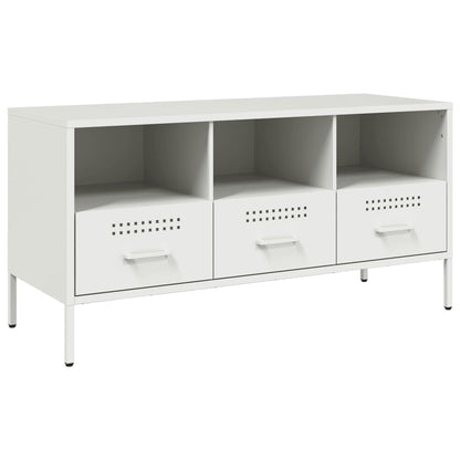 Mobile TV Bianco 100,5x39x50,5 cm in Acciaio