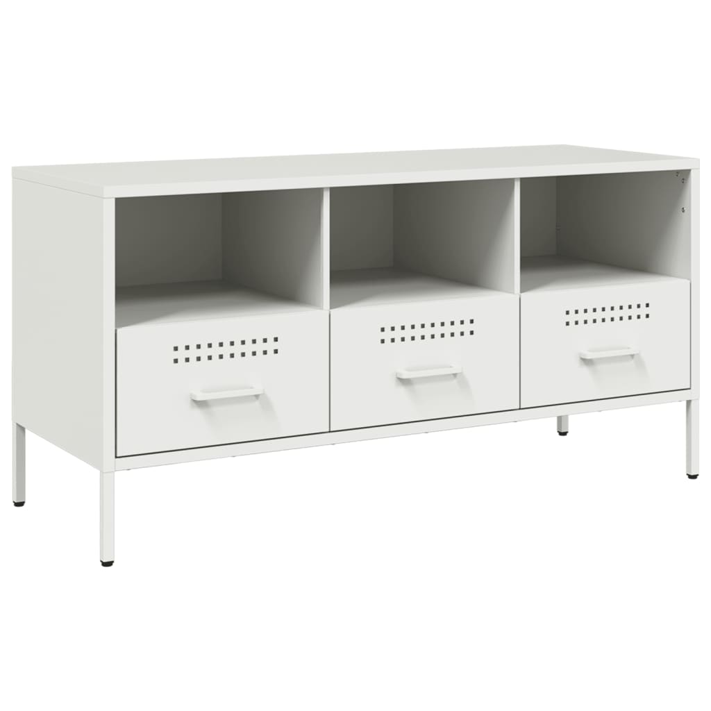 Mobile TV Bianco 100,5x39x50,5 cm in Acciaio