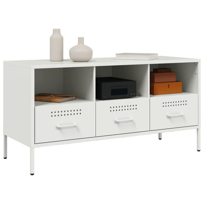 Mobile TV Bianco 100,5x39x50,5 cm in Acciaio