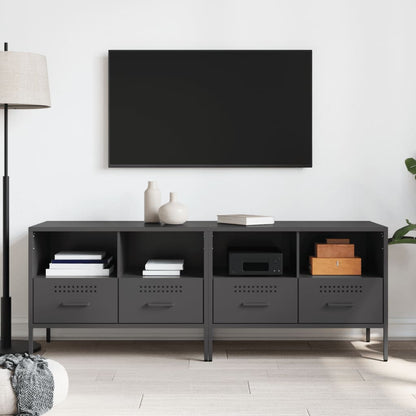 Mobili TV 2pz Neri 68x39x50,5 cm in Acciaio