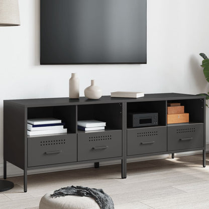 Mobili TV 2pz Neri 68x39x50,5 cm in Acciaio