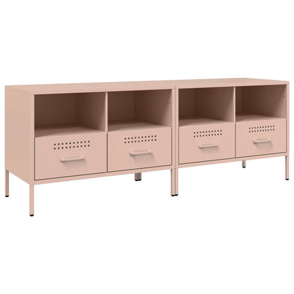Mobili TV 2pz Rosa 68x39x50,5 cm in Acciaio