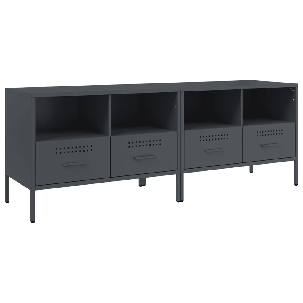 Mobili TV 2pz Antracite 68x39x50,5 cm in Acciaio