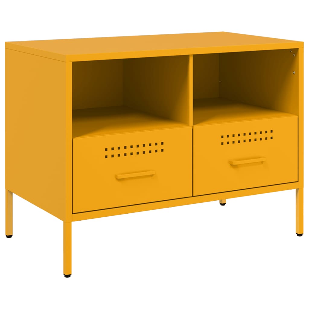 Mobile TV Giallo Senape 68x39x50,5 cm in Acciaio