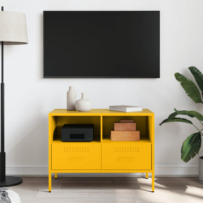 Mobile TV Giallo Senape 68x39x50,5 cm in Acciaio