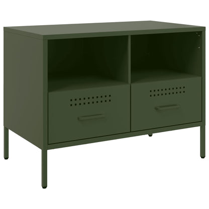 Mobile TV Verde Oliva 68x39x50,5 cm in Acciaio