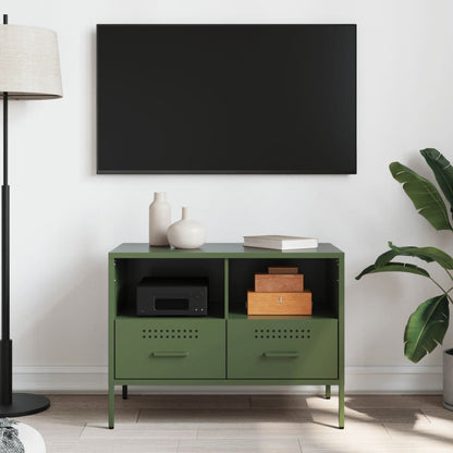 Mobile TV Verde Oliva 68x39x50,5 cm in Acciaio