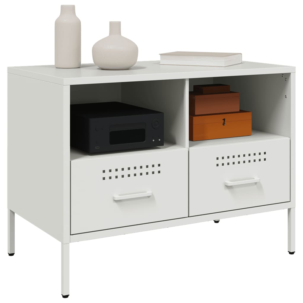 Mobile TV Bianco 68x39x50,5 cm in Acciaio