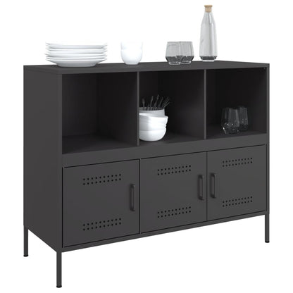 Credenza Nera 100,5x39x79 cm in Acciaio