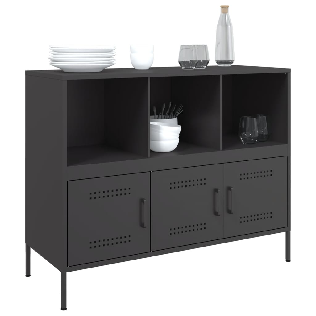 Credenza Nera 100,5x39x79 cm in Acciaio