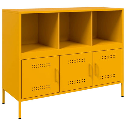 Credenza Giallo Senape 100,5x39x79 cm in Acciaio