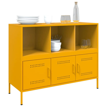 Credenza Giallo Senape 100,5x39x79 cm in Acciaio