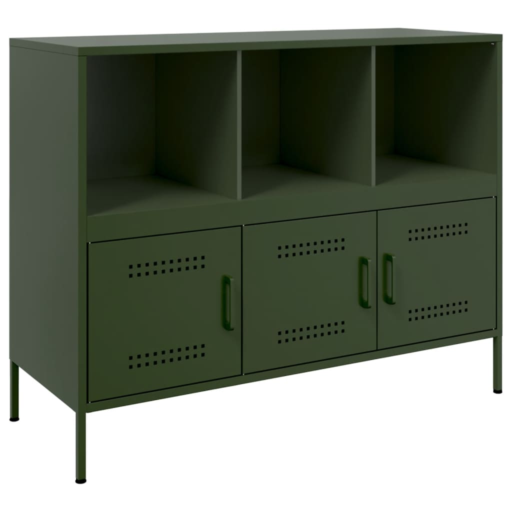 Credenza Verde Oliva 100,5x39x79 cm in Acciaio