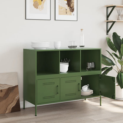 Credenza Verde Oliva 100,5x39x79 cm in Acciaio