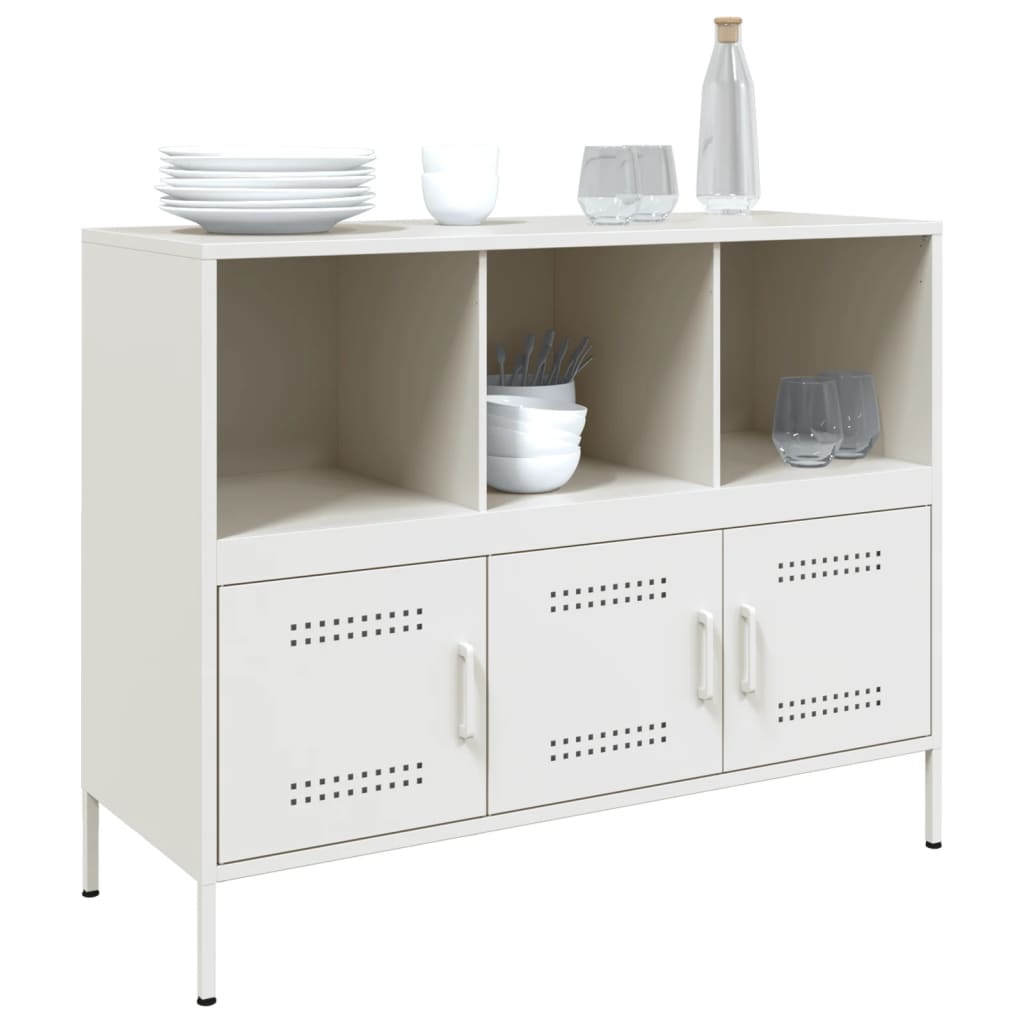 Credenza Bianca 100,5x39x79 cm in Acciaio