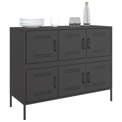 Credenza Nera 100,5x39x79 cm in Acciaio