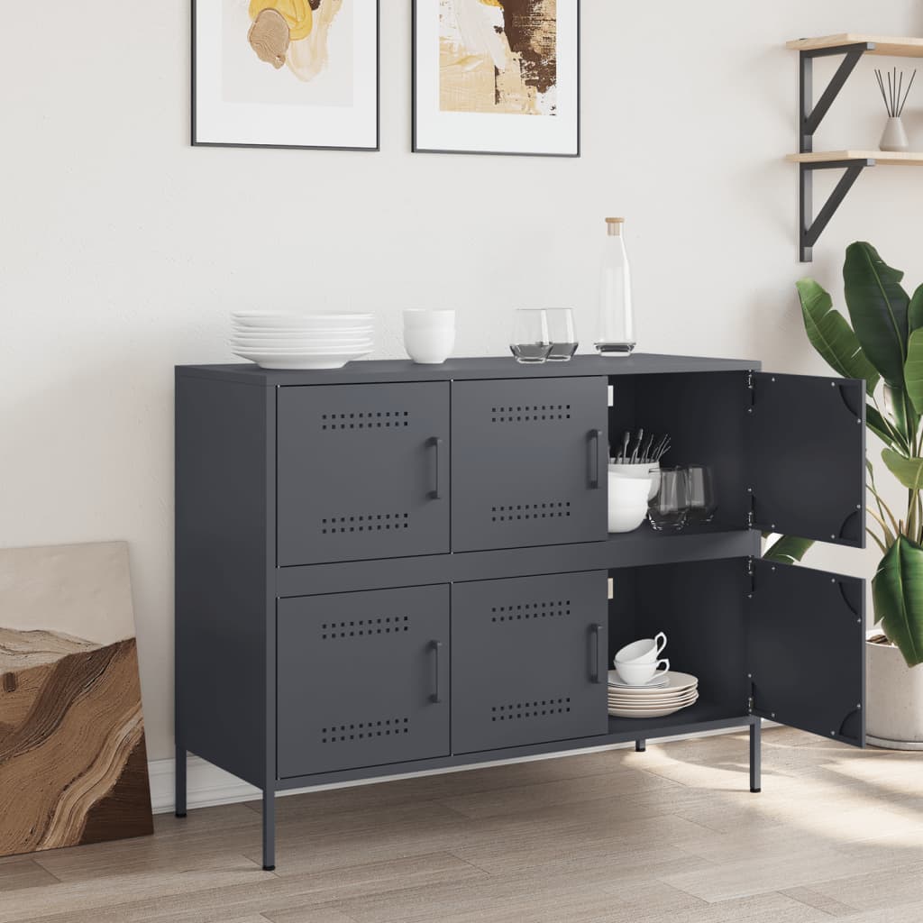 Credenza Antracite 100,5x39x79 cm in Acciaio