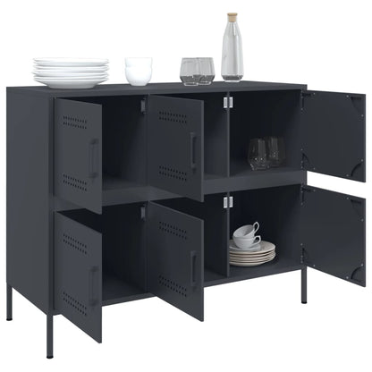 Credenza Antracite 100,5x39x79 cm in Acciaio