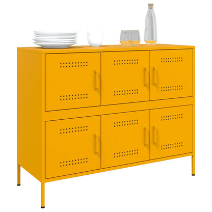 Credenza Giallo Senape 100,5x39x79 cm in Acciaio