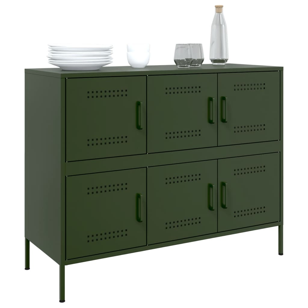 Credenza Verde Oliva 100,5x39x79 cm in Acciaio