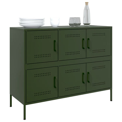 Credenza Verde Oliva 100,5x39x79 cm in Acciaio