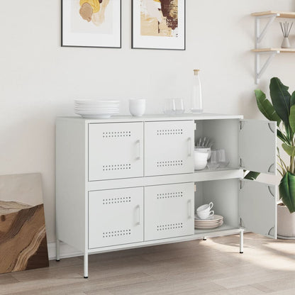 Credenza Bianca 100,5x39x79 cm in Acciaio