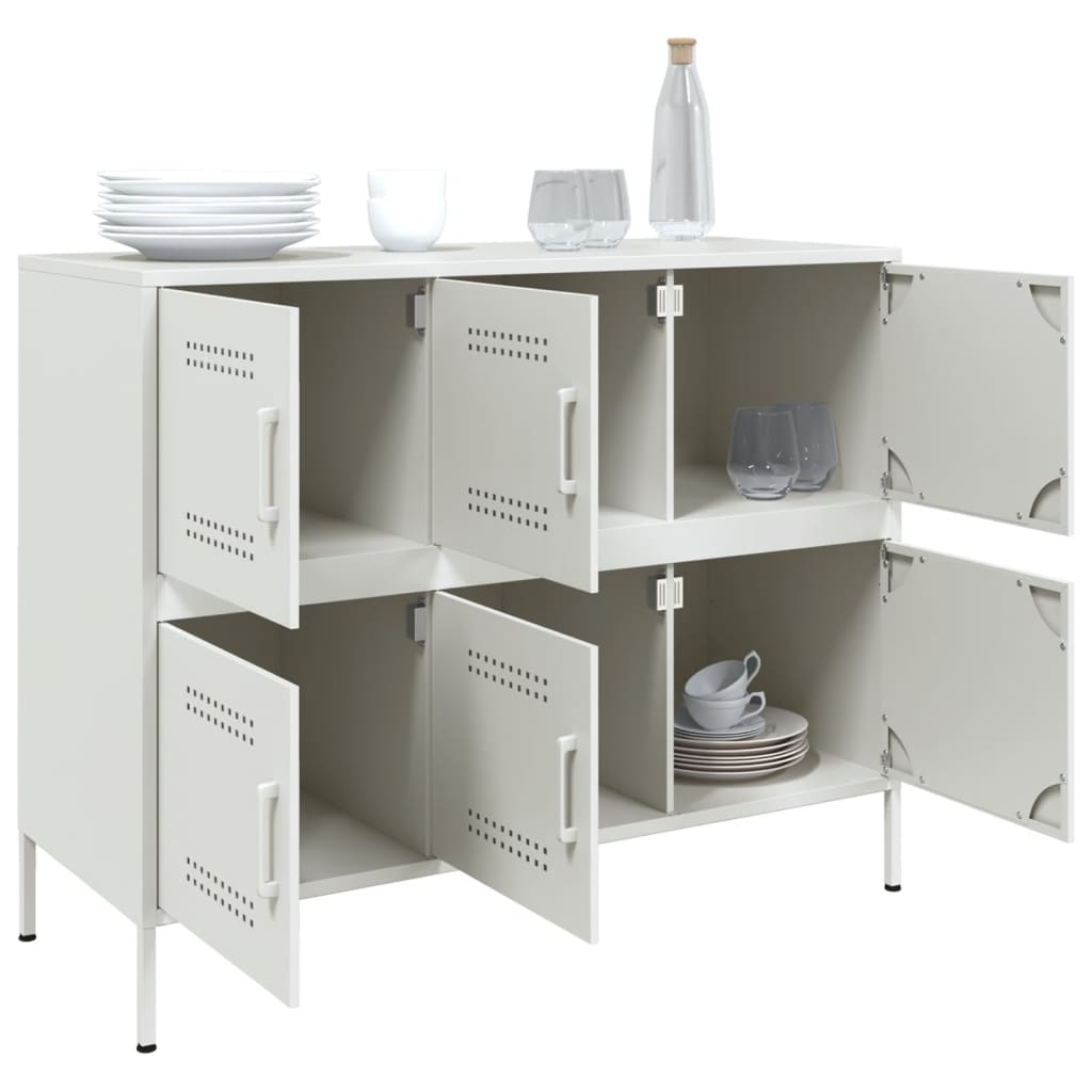Credenza Bianca 100,5x39x79 cm in Acciaio