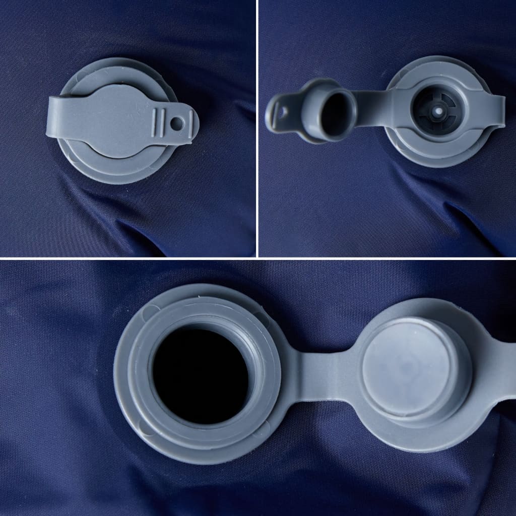 Materasso Campeggio Gonfiabile con Cuscino 1 Persona Blu Marino