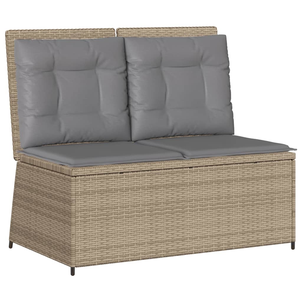 Set Divani da Giardino 7 pz con Cuscini in Polyrattan Beige