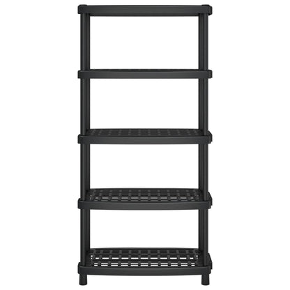 Scaffale a 5 Ripiani Nero 93,5x45,5x194,5 cm in PP