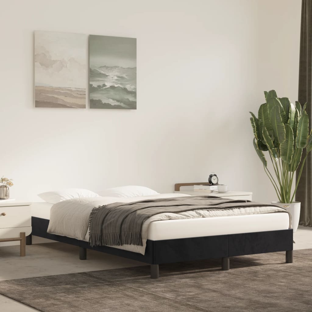 Giroletto senza Materasso Nero 120x190 cm Velluto