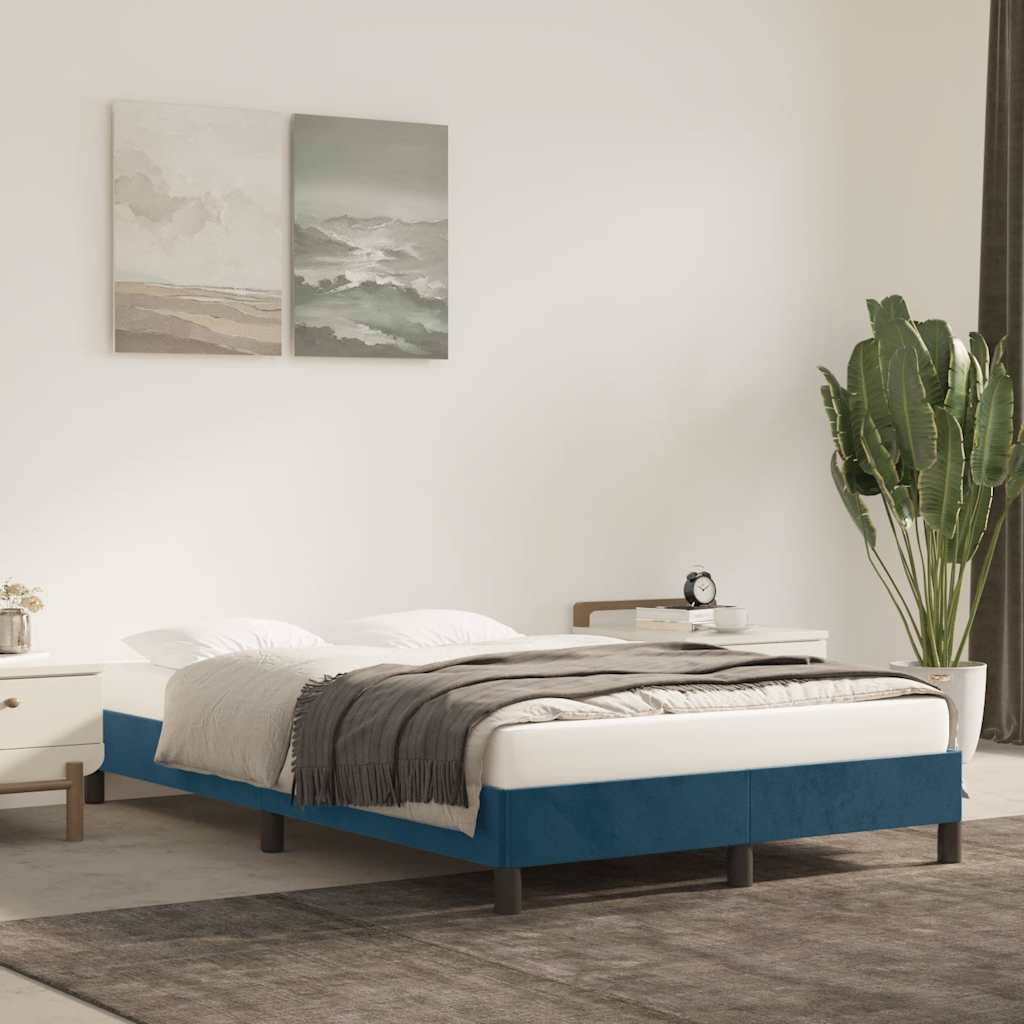 Giroletto senza Materasso Blu Scuro 120x190 cm Velluto