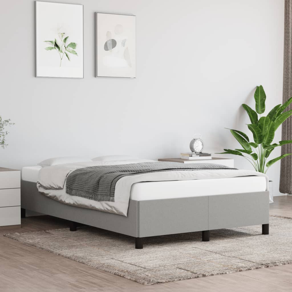Giroletto senza Materasso Grigio Chiaro 120x190 cm in Tessuto