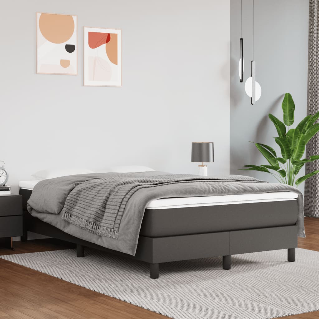 Giroletto a Molle con Materasso Grigio 120x190 cm in Similpelle
