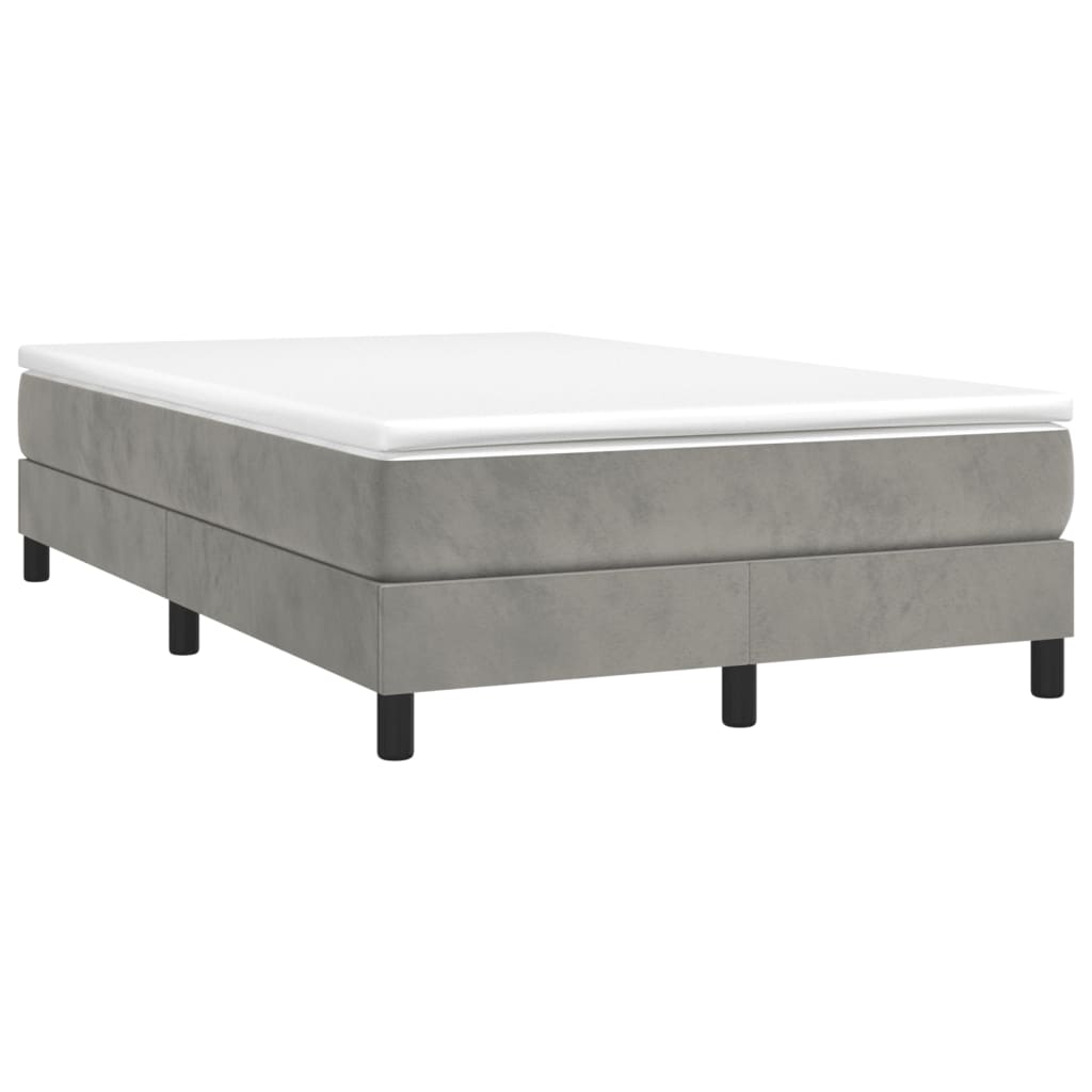 Giroletto a Molle con Materasso Grigio Chiaro 120x190cm Velluto