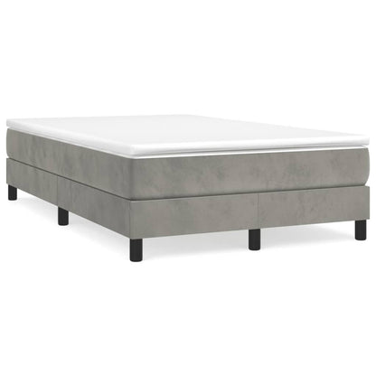 Giroletto a Molle con Materasso Grigio Chiaro 120x190cm Velluto