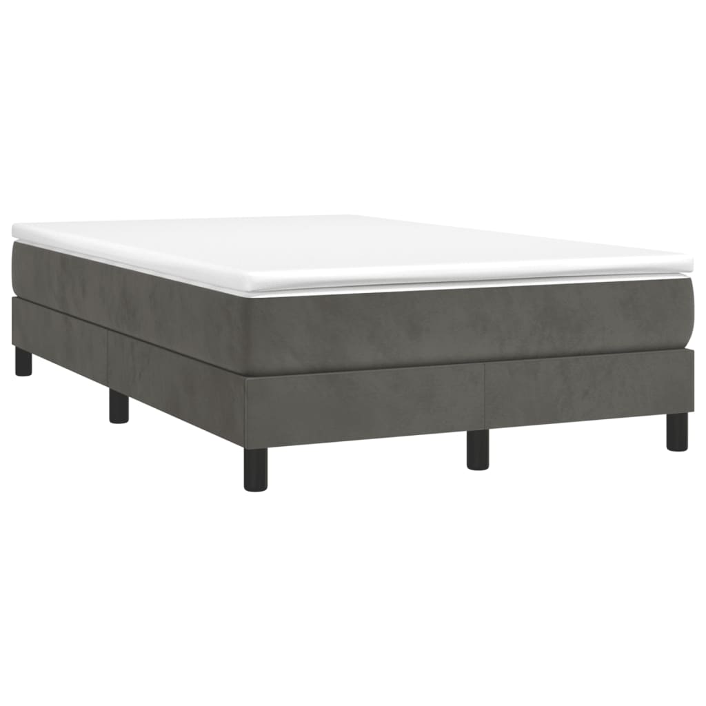 Giroletto a Molle con Materasso Grigio Scuro 120x190 cm Velluto