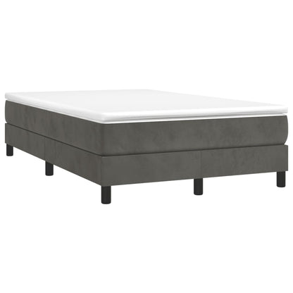 Giroletto a Molle con Materasso Grigio Scuro 120x190 cm Velluto