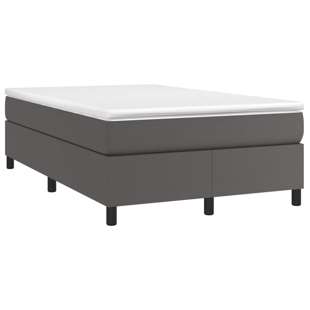 Giroletto a Molle con Materasso Grigio 120x190 cm in Similpelle