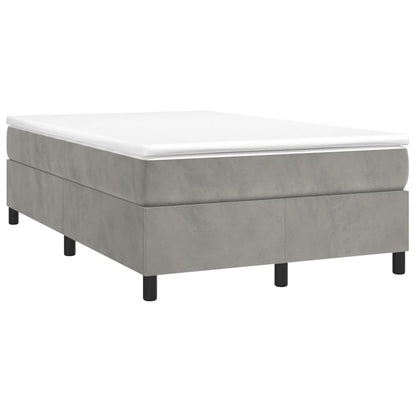 Giroletto a Molle con Materasso Grigio Chiaro 120x190cm Velluto