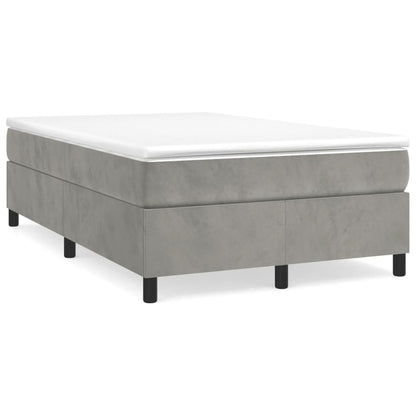 Giroletto a Molle con Materasso Grigio Chiaro 120x190cm Velluto