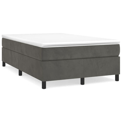 Giroletto a Molle con Materasso Grigio Scuro 120x190 cm Velluto