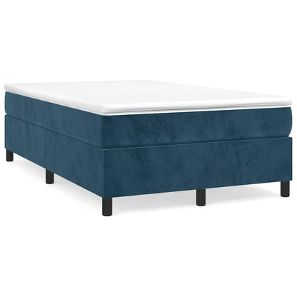 Giroletto a Molle con Materasso Blu Scuro 120x190 cm in Velluto