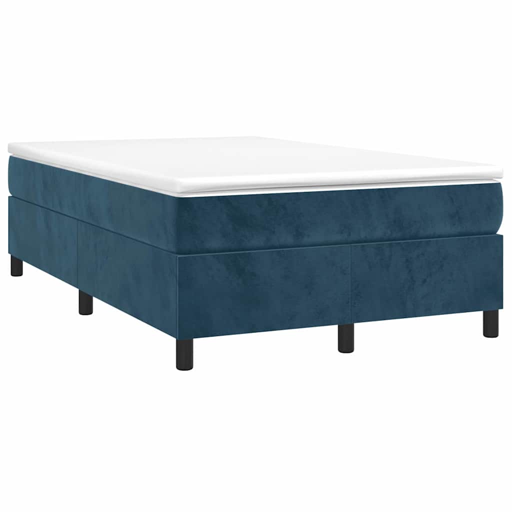 Giroletto a Molle con Materasso Blu Scuro 120x190 cm in Velluto